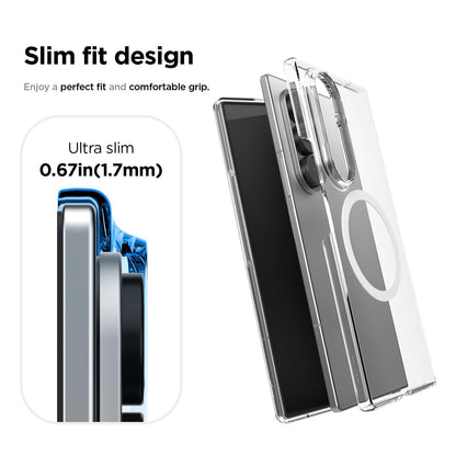 Magnetic Clear Case for Samsung Galaxy Z Fold 7 MagSafe Compatible Magnetic Shockproof Bumper Clear Cover