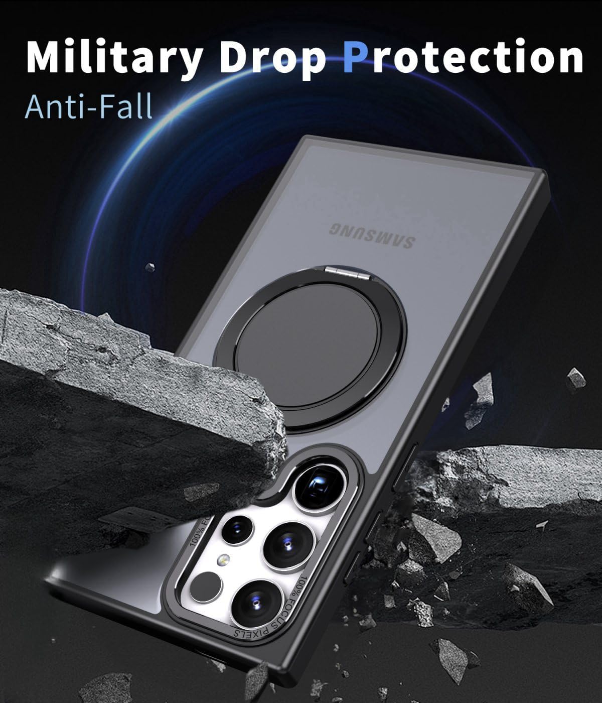 For S25 Ultra Magnetic MagSafe Phone Shockproof Case Ring Kickstand Stand Cover