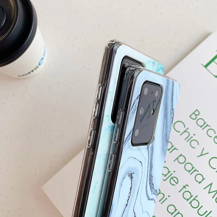 For Samsung Galaxy Blue Ocean Marble Shockproof Cover Silicone Phone Case