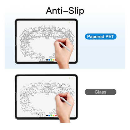 Paper Feel Screen Protector for iPad Pro 11" 4/3/2/1, Air 5/4 Anti-Glare Matte PET Film for Drawing & Writing