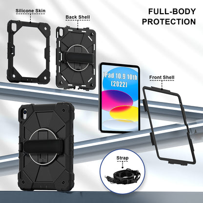 Rugged Stand Hard Case Shockproof Cover Strap iPad 10th gen 10.9" (2022) / 11th gen A16 (2025)