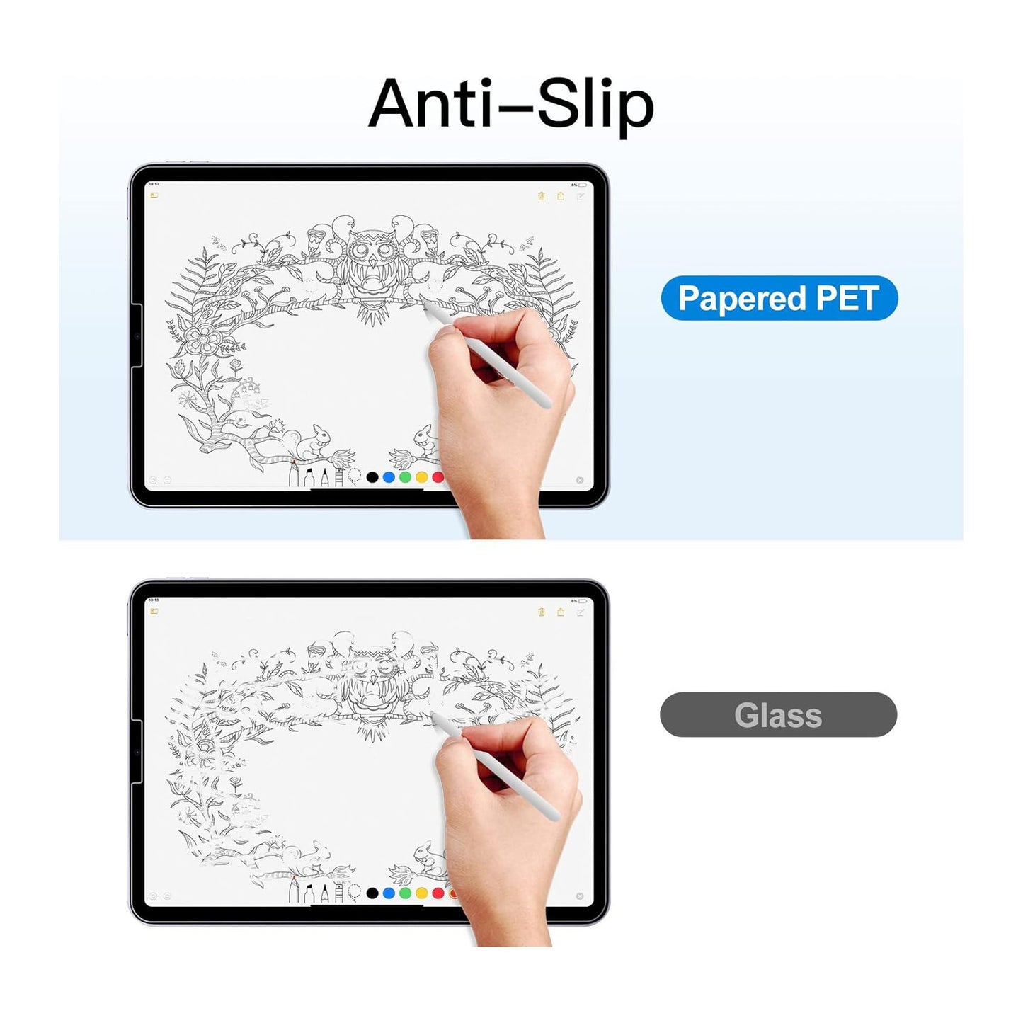 Paper Feel Screen Protector for iPad Air 5/4th Gen 10.9" (2022/2020) Anti-Glare Matte PET Film for Drawing & Writing