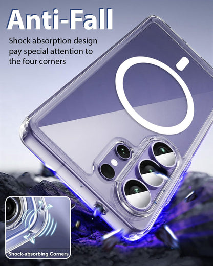 For Samsung Galaxy S26 Ultra (6.9") Clear Magnetic Case, Hard Back Protective Cover, With MagSafe