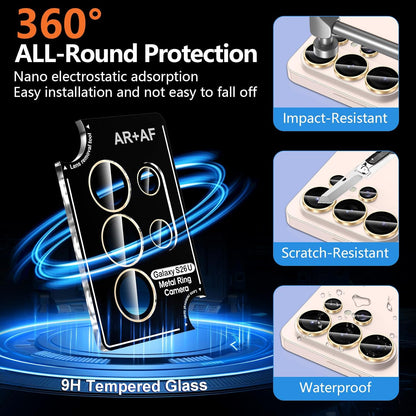 For Samsung Galaxy S26 Ultra Metal Camera Lens Glass Individual Eagle Protector Cover (Gold)