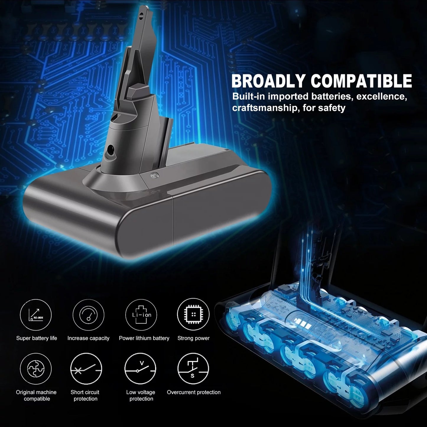 Battery For Dyson V7 Vacuum Cleaner
