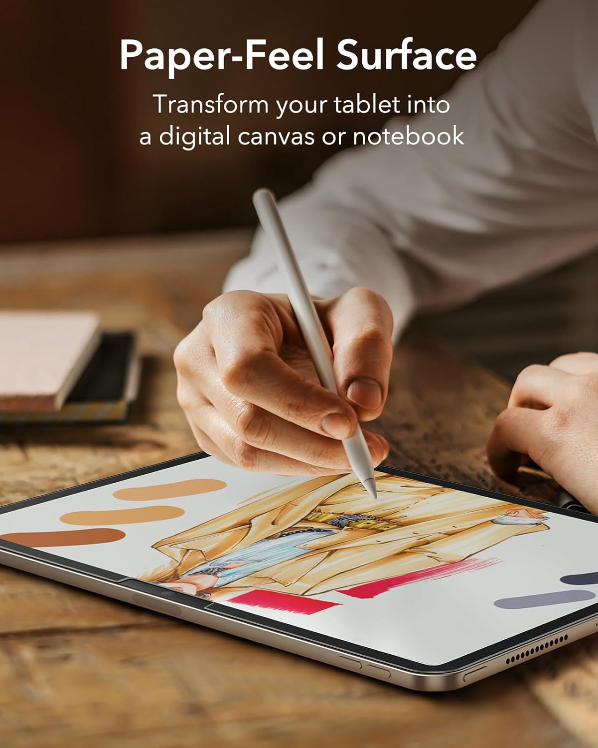 Paper Feel Screen Protector for iPad Pro 13" M5/M4 (2025/2024) Anti-Glare Matte PET Film for Drawing & Writing