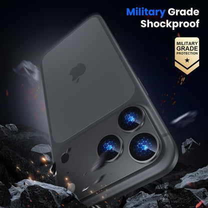 iPhone 18 Pro Max / 17 Pro Max Camera Lens Protector, Military Grade Aluminum Alloy & Tempered Glass, Black Titanium
