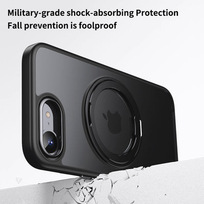For iPhone 17e / 16e Magnetic MagSafe Shockproof Case Ring KickStand Cover (Black)