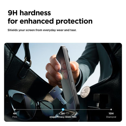 Tempered Glass Privacy Screen Protector Anti-Spy 9H Hardness For Apple iPhone 17 Pro (6.3”)
