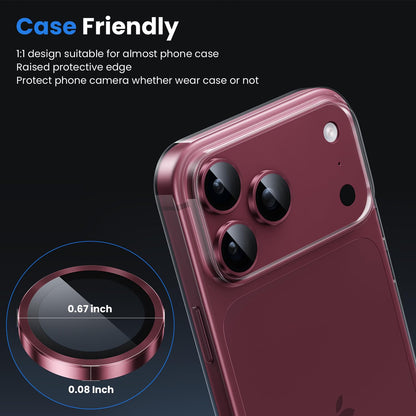Metal Camera Lens Glass Individual Eagle Protector Cover - For Apple iPhone 18 Pro / 18 Pro Max / 17 Pro / 17 Pro Max (3pcs)