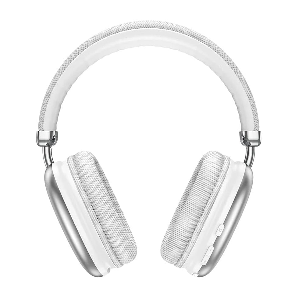 (Local Pickup only) HOCO W35 MAX Wireless HiFi Music Headphone 42mm Coil Speaker Bluetooth 5.3 Sport Headset Support AUX/TF Card Mode - Silver