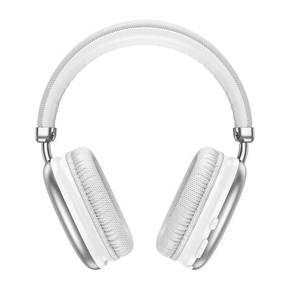 (Local Pickup only) HOCO W35 MAX Wireless HiFi Music Headphone 42mm Coil Speaker Bluetooth 5.3 Sport Headset Support AUX/TF Card Mode - Silver