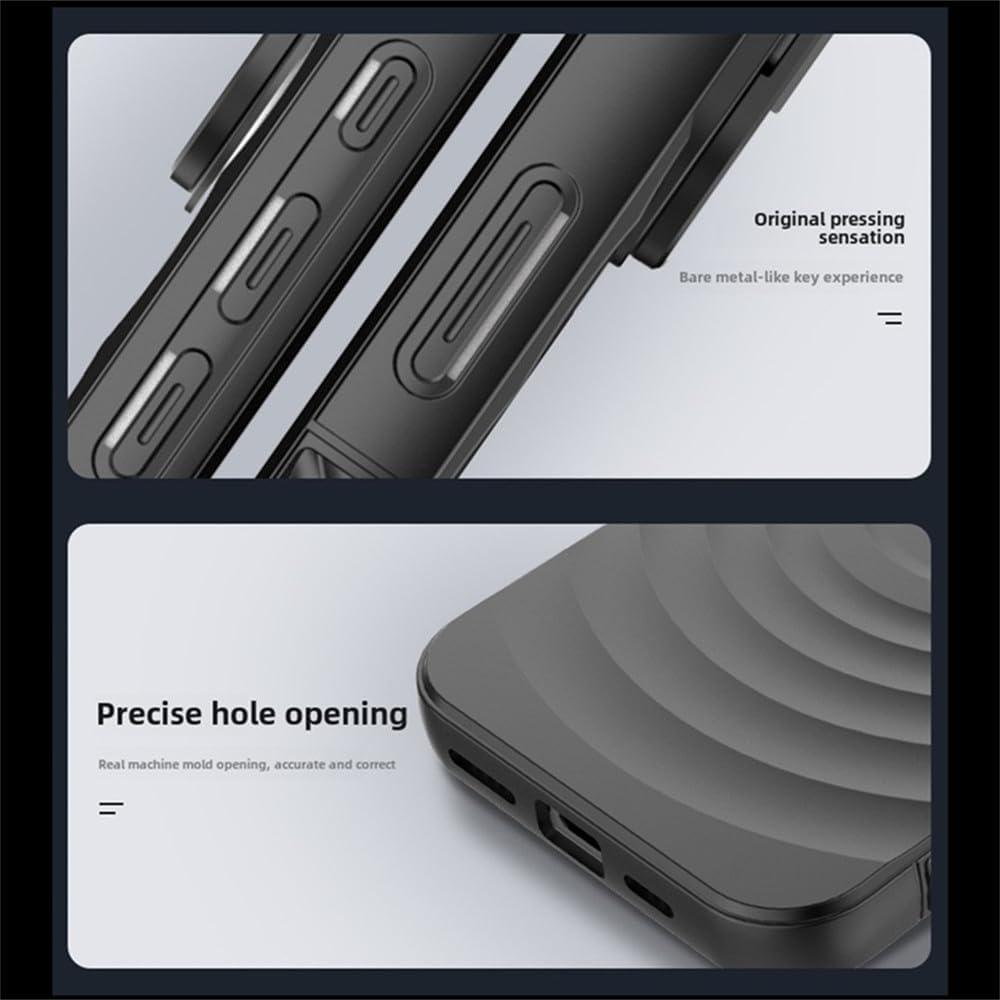 For Apple iPhone 16 Pro Max Magnetic Magsafe Case Back Camera Holder Cover - Black