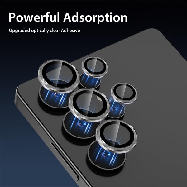 For Samsung Galaxy S25 Ultra Metal Camera Lens Glass Individual Eagle Protector Cover - Silver