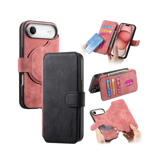 For iPhone 17 Air (6.5") Detachable Wallet Case Flip Leather Magsafe Magnetic Cover