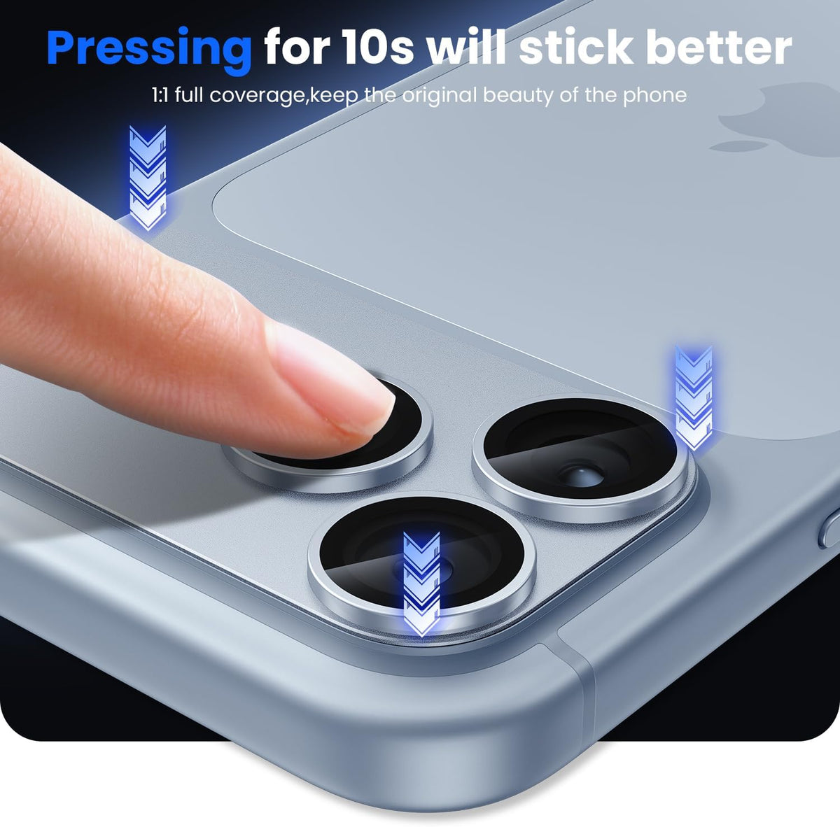 iPhone 18 Pro Max / 17 Pro Max Camera Lens Protector, Military Grade Aluminum Alloy & Tempered Glass, Glacier Titanium