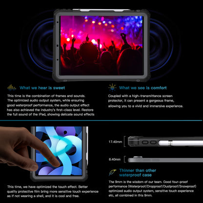 SHELLBOX Waterproof Shockproof Case for iPad Air 10.9" (4th Gen 2020 / 5th Gen 2022) and iPad Air 11" (6th Gen M2 2024 / 7th Gen M3 2025)