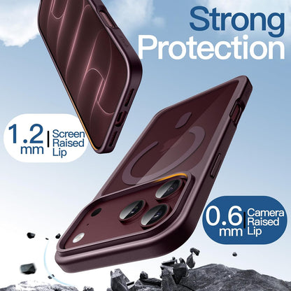 For Apple iPhone 18 Pro Max 6.9-inch Crystal Clear Case Compatible with MagSafe (Burgundy)