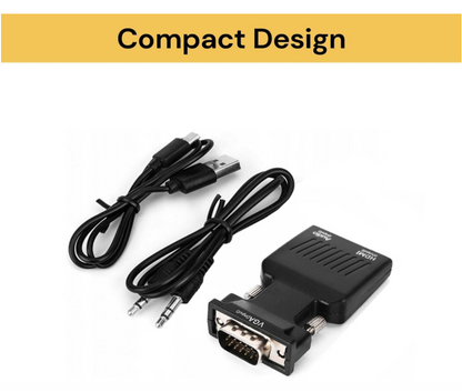 VGA Male to HDMI Female Converter Adapter 1080P with Audio Output and USB Power Cable