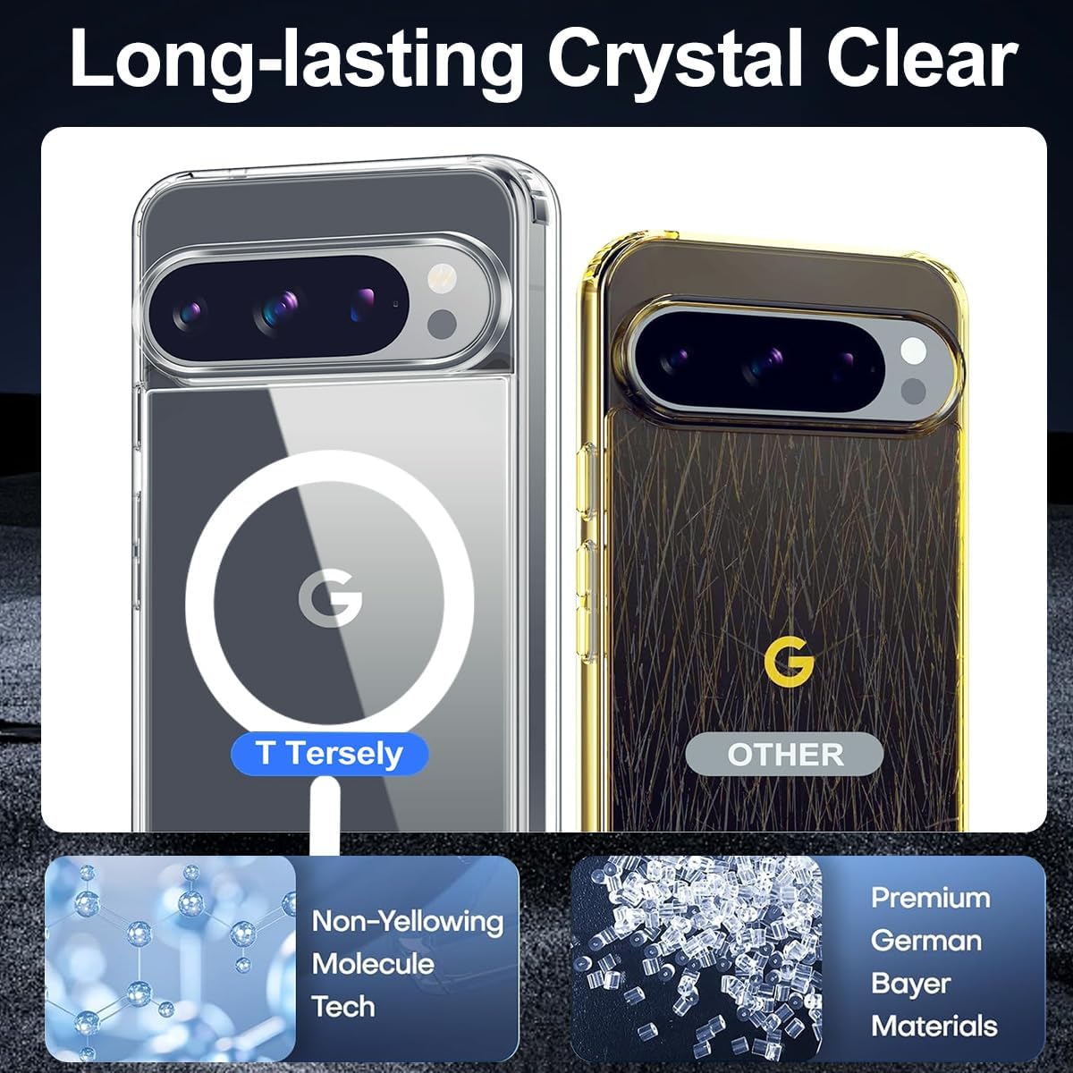 Magnetic Clear Case for Google Pixel 10 Pro XL MagSafe Compatible Anti-Scratch Transparent Protective Cover