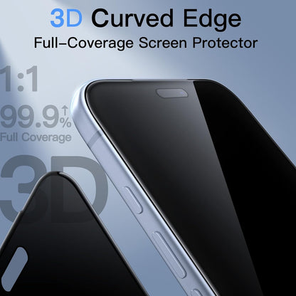 For iPhone 18 Pro (6.3”) Tempered Glass Privacy Screen Protector Anti-Spy 9H Hardness