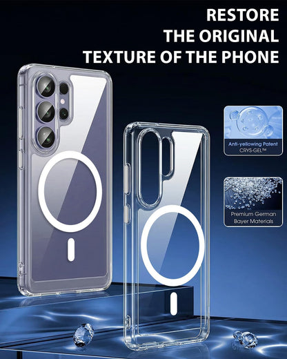 For Samsung Galaxy S26 Ultra (6.9") Clear Magnetic Case, Hard Back Protective Cover, With MagSafe