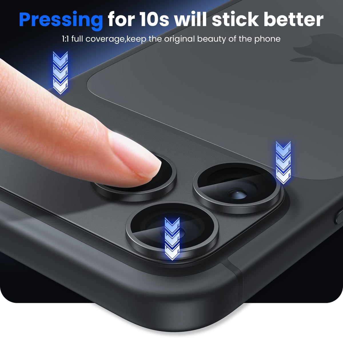 iPhone 18 Pro Max / 17 Pro Max Camera Lens Protector, Military Grade Aluminum Alloy & Tempered Glass, Black Titanium