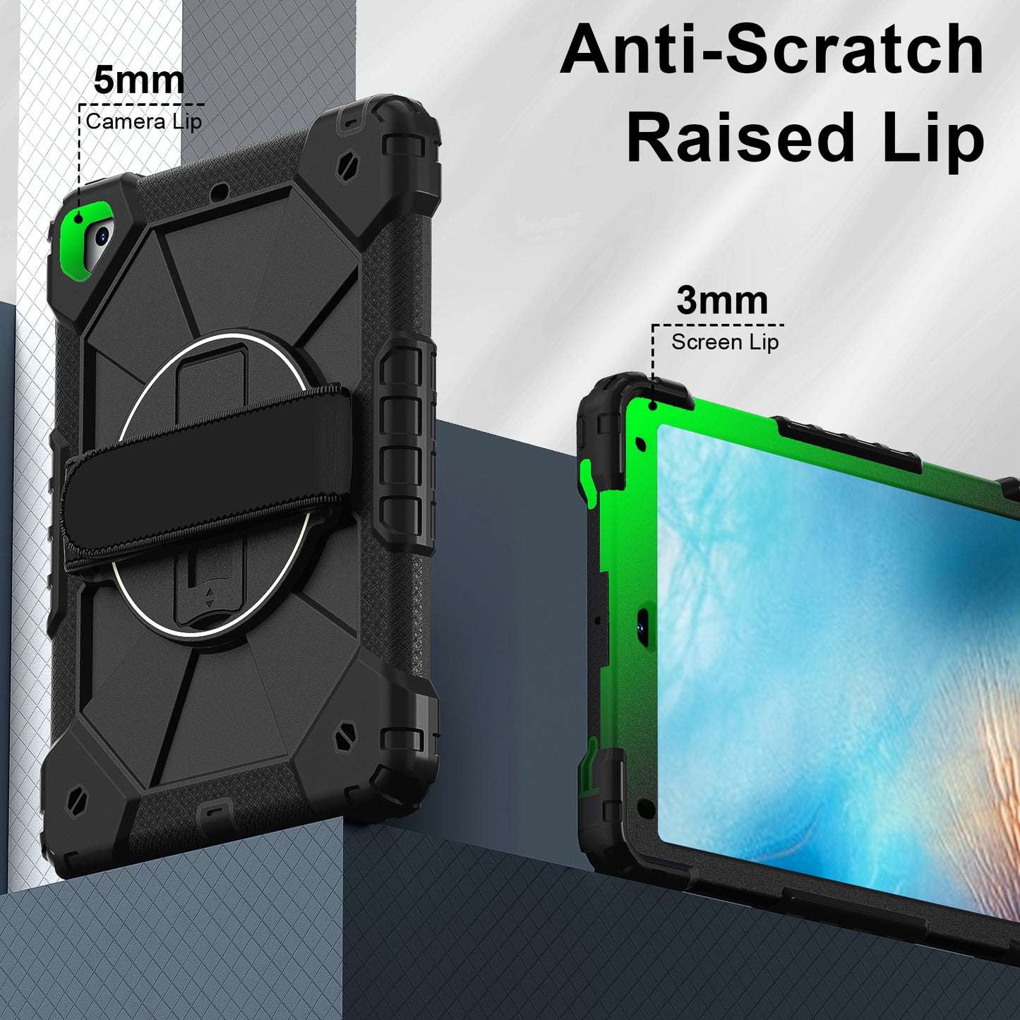 Rugged Stand Hard Case Shockproof Cover Strap For iPad 5th (2017) / 6th (2018)