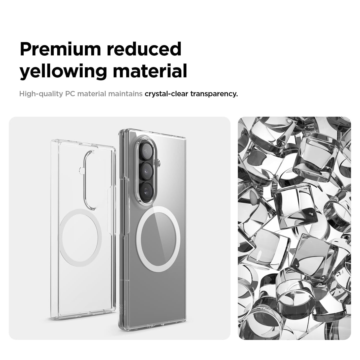 Magnetic Clear Case for Samsung Galaxy Z Fold 7 MagSafe Compatible Magnetic Shockproof Bumper Clear Cover