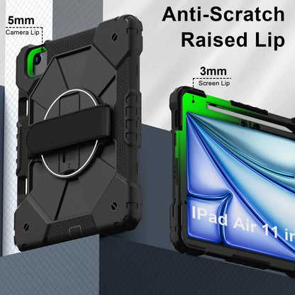 Rugged Stand Hard Case Shockproof Cover Strap For iPad Air 11" 2024 & 2025