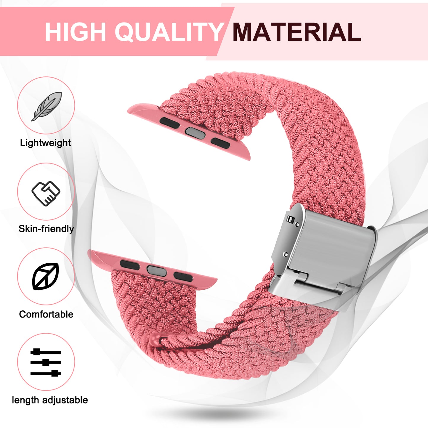 Nylon Elastic Watch Band Strap For Apple iWatch Ultra 10 9 8 7 6 5 4 3 2 1 SE 49 46 45 44 42 41 40 38 mm