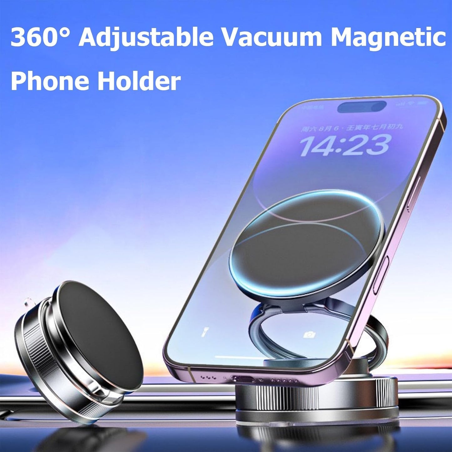 Vacuum Magnetic Suction-Cup Car Phone Holder Mount Foldable Stand
