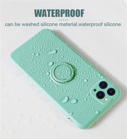 Ring Stand Case Shockproof Magnet Silicone Cover For iPhone