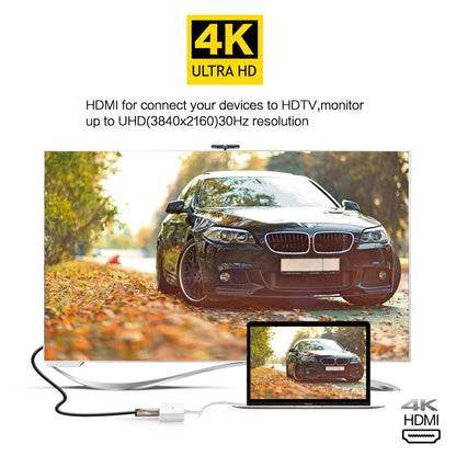 Type C to USB-C HDMI USB 3.0 Adapter Converter Cable 3 in 1 Hub For MacBook Pro