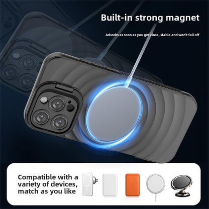 For Apple iPhone 16 Pro Max Magnetic Magsafe Case Back Camera Holder Cover - Black