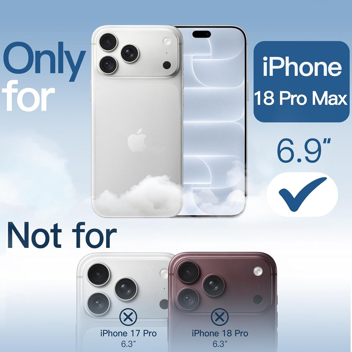 iPhone 18 Pro Max / 17 Pro Max (6.9") Glitter Case Clear MagSafe Compatible Sparkly Shockproof Bling Phone Cover