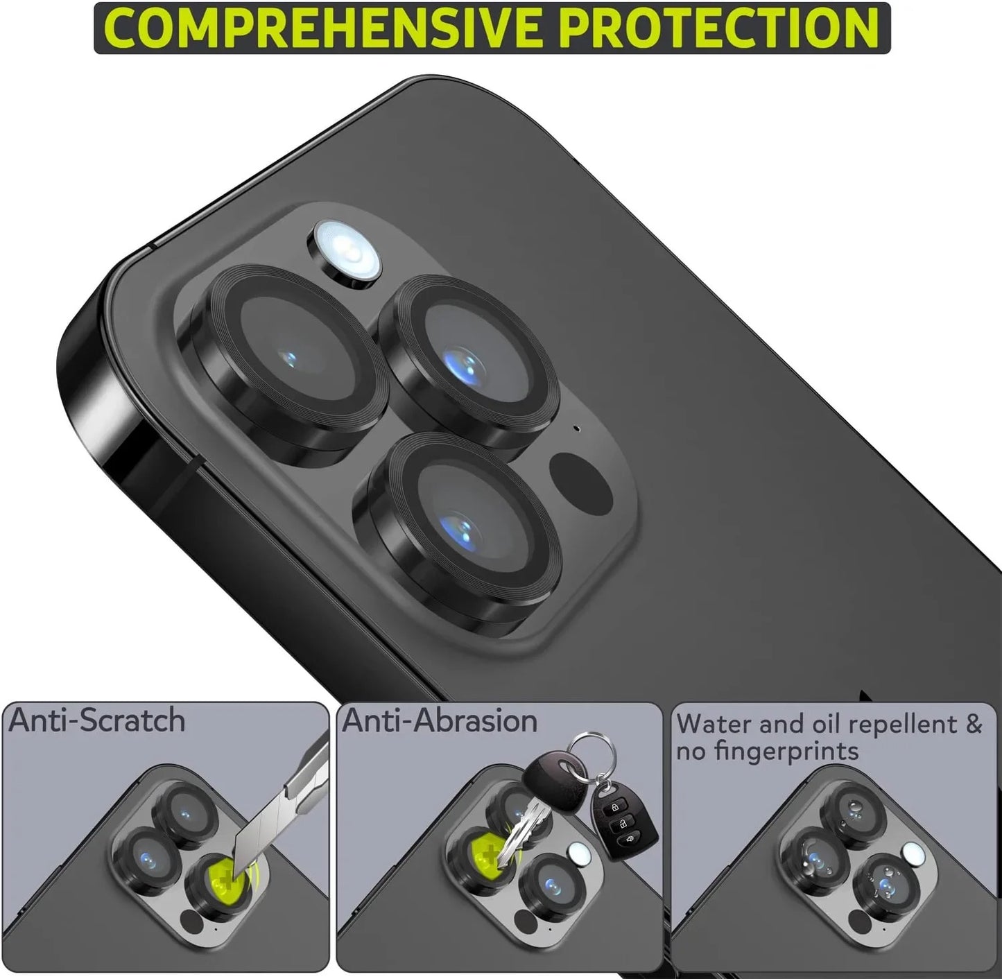 For iPhone Metal Camera Lens Glass Individual Eagle Protector Cover