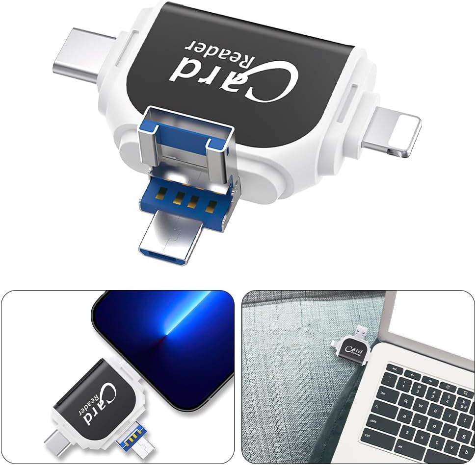 4 In 1 High-Speed Micro SD Card Reader Flash Drive For iPhone iPad Android Type C