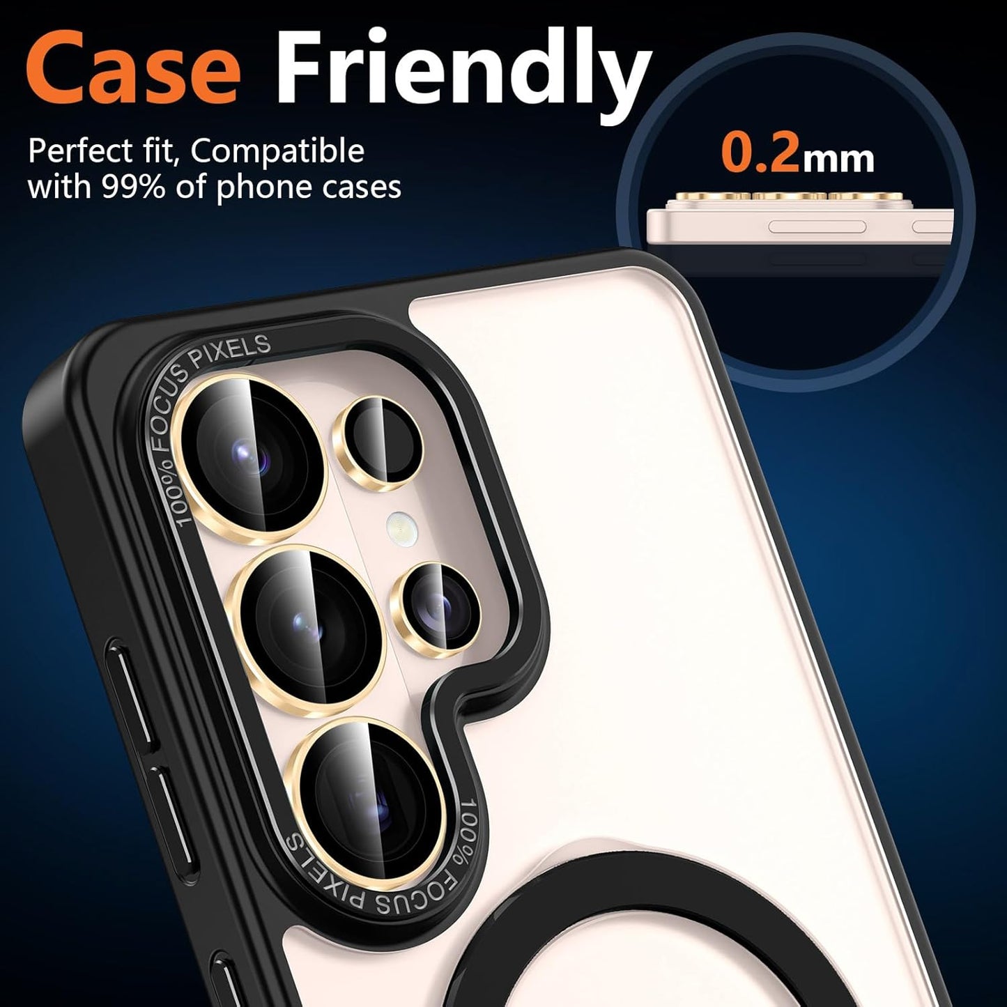 For Samsung Galaxy S26 Ultra Metal Camera Lens Glass Individual Eagle Protector Cover (Gold)
