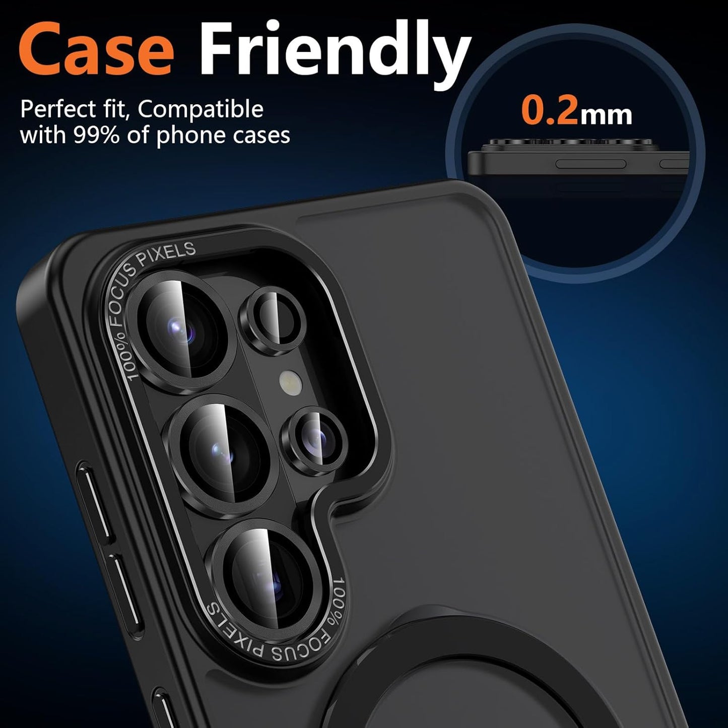 For Samsung Galaxy S26 Ultra Metal Camera Lens Glass Individual Eagle Protector Cover (Black)