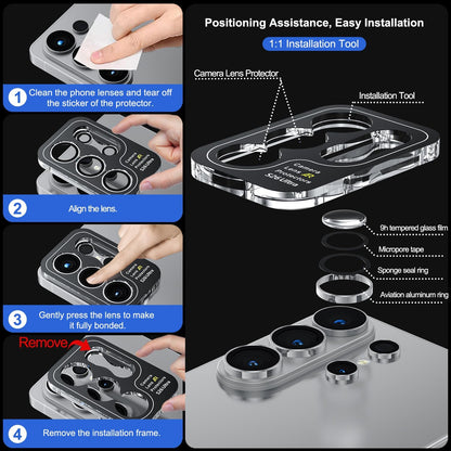 For Samsung Galaxy S26 Ultra Metal Camera Lens Glass Individual Eagle Protector Cover (Silver)