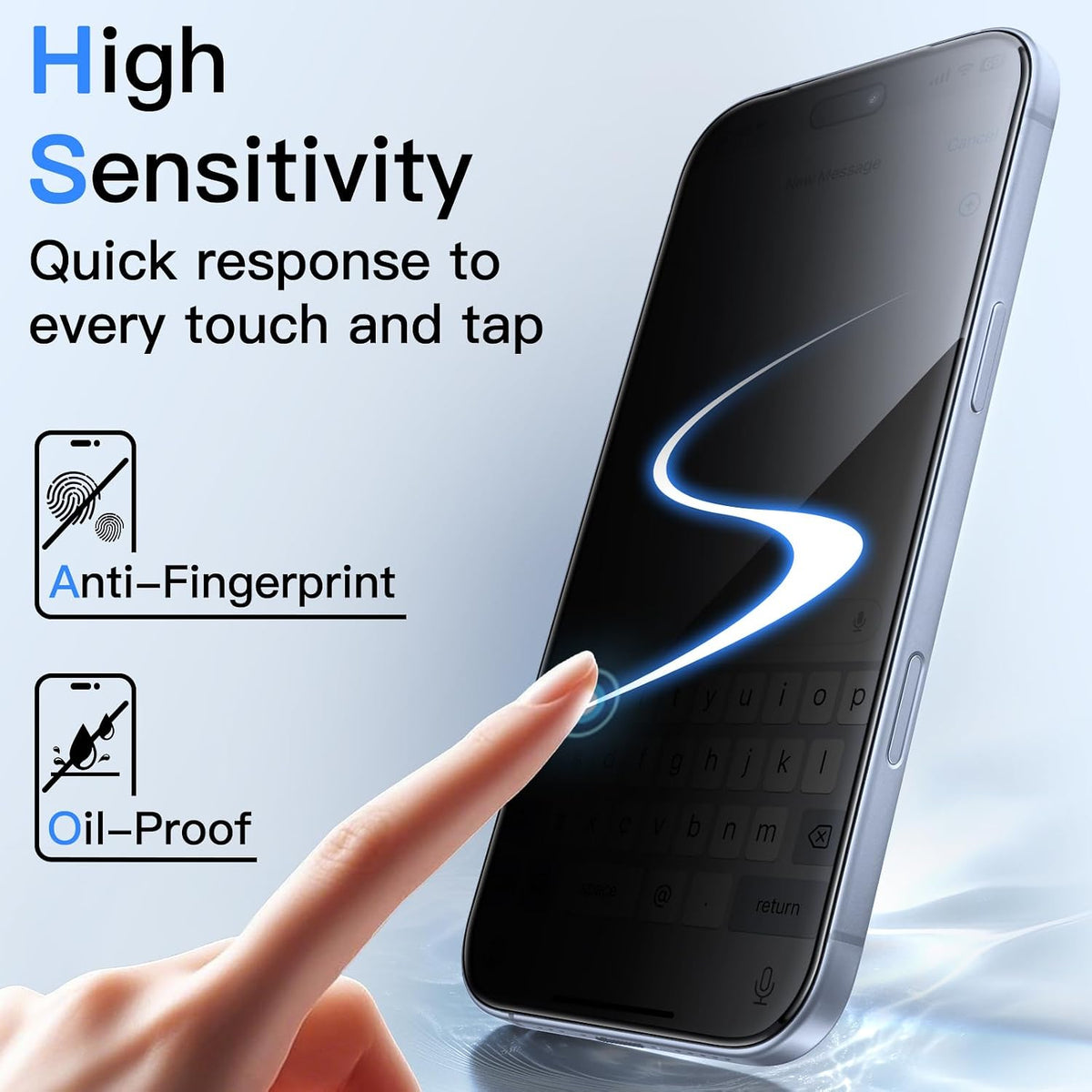 For iPhone 18 Pro (6.3”) Tempered Glass Privacy Screen Protector Anti-Spy 9H Hardness