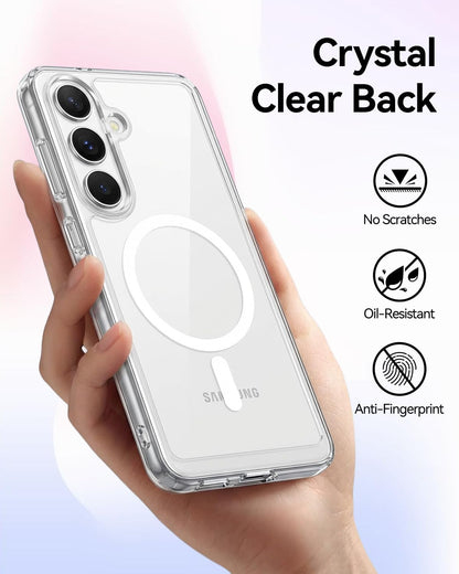 For Samsung Galaxy S26 (6.3") Clear Magnetic Case, Hard Back Protective Cover, With MagSafe
