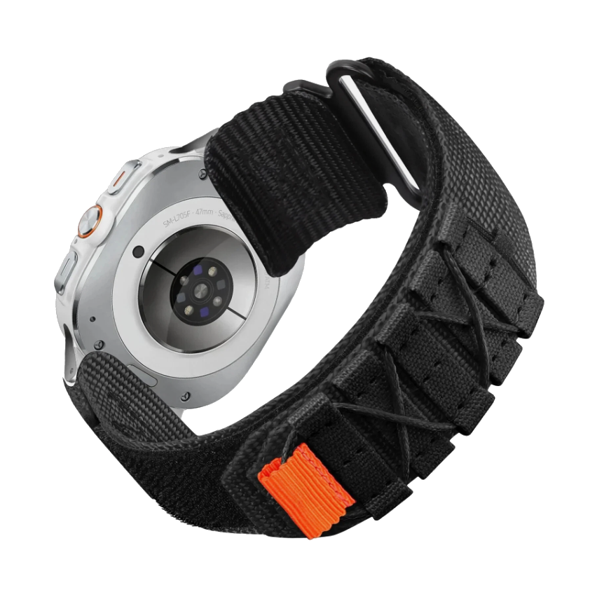 Rugged Military Tactical Nylon Braided Sport Band For Samsung Galaxy Watch Ultra 47mm - Black
