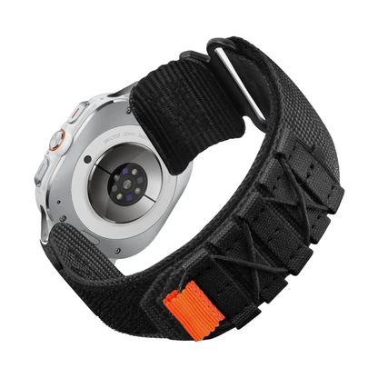 Rugged Military Tactical Nylon Braided Sport Band For Samsung Galaxy Watch Ultra 47mm - Black