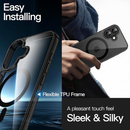 For Apple iPhone 17 (6.3") Black Crystal Case Compatible with MagSafe