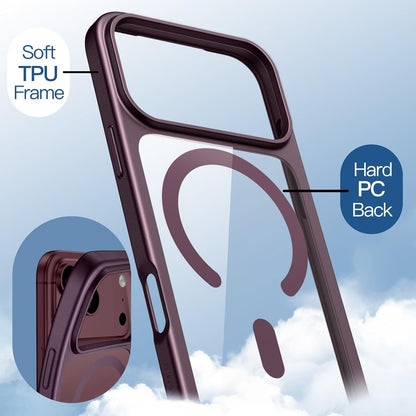For Apple iPhone 18 Pro Max 6.9-inch Crystal Clear Case Compatible with MagSafe (Burgundy)