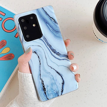 For Samsung Galaxy Blue Ocean Marble Shockproof Cover Silicone Phone Case