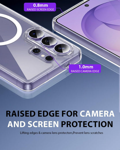 For Samsung Galaxy S26 Ultra (6.9") Clear Magnetic Case, Hard Back Protective Cover, With MagSafe