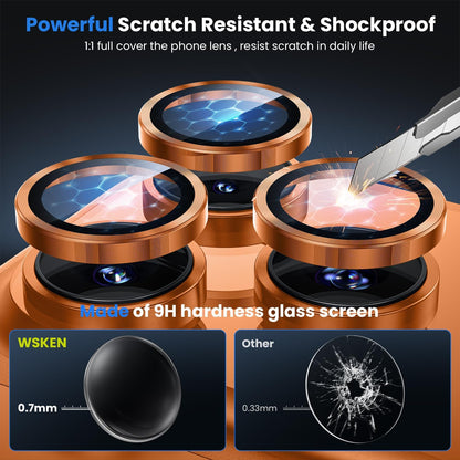 Metal Camera Lens Glass Individual Eagle Protector Cover - For Apple iPhone 17 Pro / 17 Pro Max (3pcs)